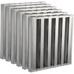 GARVEE Commercial Hood Filters Pack of 6: Stainless Steel Range Hood Filters in Various Sizes (19.5W x 24.5H, 19.5W x 19.5H, 19.5W x 15.5H Inch) with 5 to 6 Grooves for Kitchen Exhaust Hoods, Ideal for Grease Management