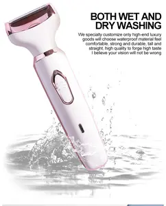 4 in 1 Women's Electric Shaver Best Electric Shaver for Women Bikini Legs Underarm Public Hair Rechargeable Trimmer with Detachable Head Cordless Wet and Dry