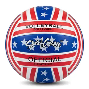 SURFGEAR Official Size 5 Volleyball Soft Touch – Indoor Outdoor Training Ball for Beach, School & Backyard + Pump Included USA Style Design Waterproof Anti-Explosion PU Indoor/Outdoor Use