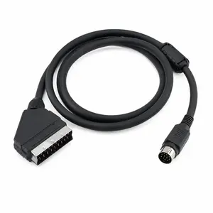 NTSC High-Quality Super SCART Audio/Video Cable — European-Standard "Broom-Head" Connector, Supports RGB Output