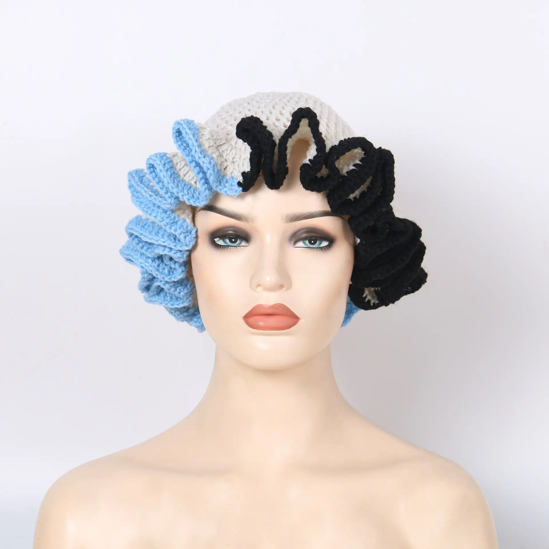 Rice white+blue black border