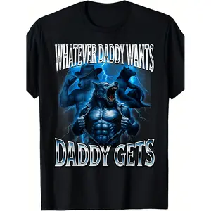 Mens Alpha Wolf Meme Tee Featuring Bold Slogan and Muscular Wolf Pack Design Perfect for Casual Wear and Furry Fandom Events