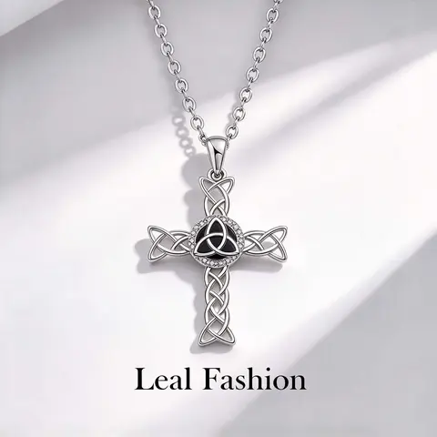 Celtic Cross Knot Necklace Cross Guardian Knot Design Accessory Gift for Women and Men