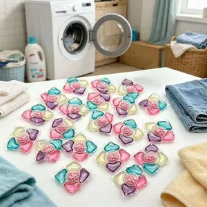 Five-In-One Laundry Pods with Fabric Softener, Deep Cleaning, Home Use, Portable, 25/55/75 Pieces Per Bag, Daily Laundry Solution