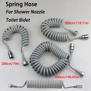 304 Stainless Steel Flexible Spring Hose, Extendable Shower Connector, Bathroom Faucet & Toilet Accessory, 2/3/5m Length Options
