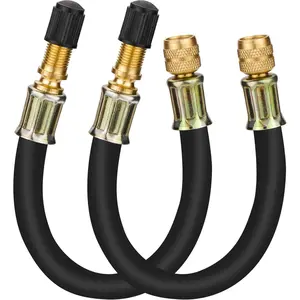 Valve Stem Extenders, 8.25 Inch Flexible Extension Tire Valve Adaptor Compatible for Harleys, RV, Stroller, Bicycles, Motorcycles and Portable Air Compressor