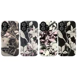 Vintage Botanical Phone Case – Dark Floral Butterfly Aesthetic Art Cover for iPhone 16 15 14 13 12 11 Pro Max X XS XR & Samsung Galaxy S21 S22 S23 S24 S25 Plus, Floral Aesthetic Lovers
