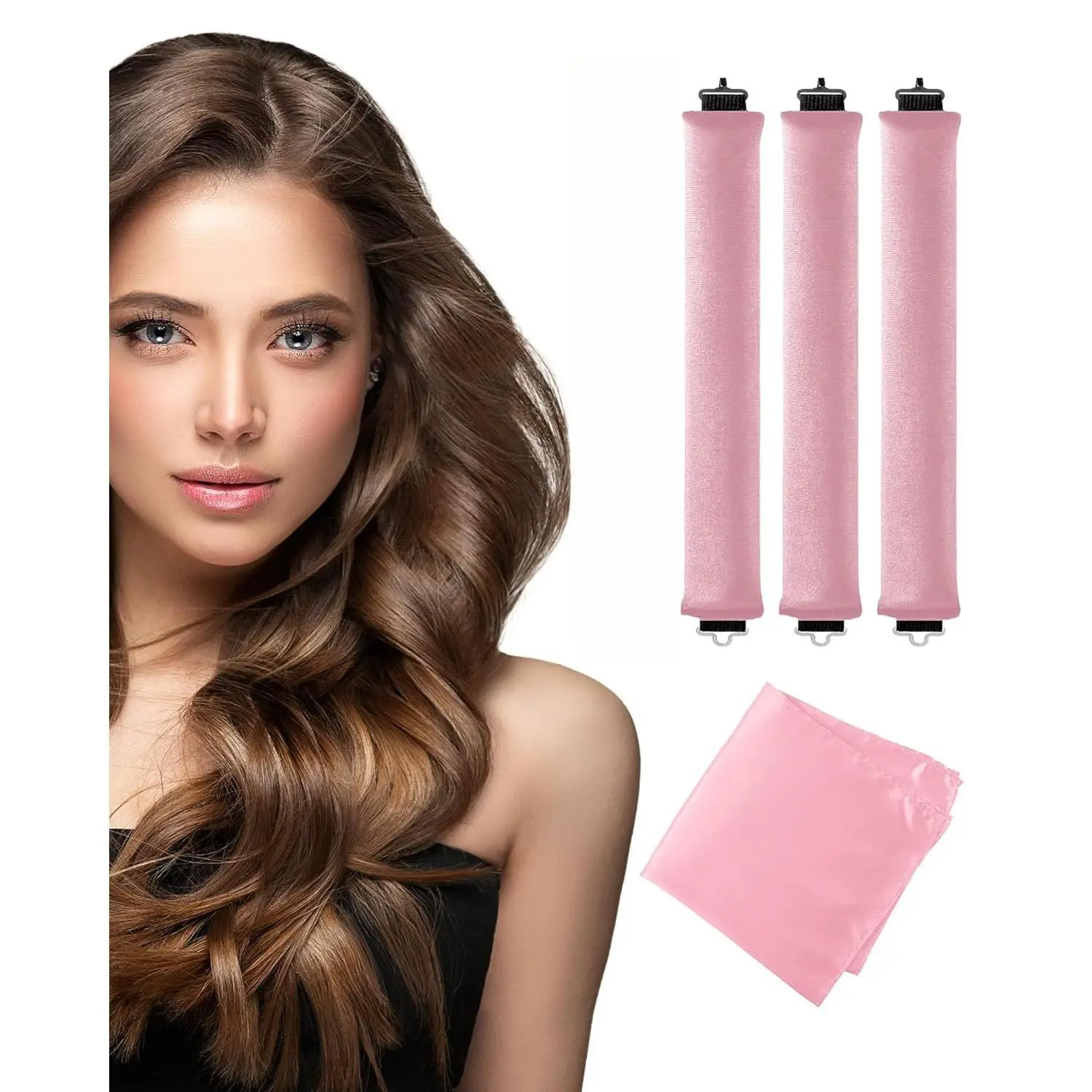 Heatless Curls Overnight Rods Kit - No-Heat Hair Curling Sleep Tools, Satin Velvet Soft Foam Rollers, Vintage Haircare Gift for Adults with Various Hair Types