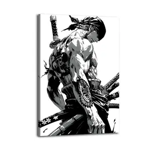 OneOne Piece Anime - Zoro's Three Swords Style Decorative Posters,Stylish and Creative Wall Decorations, Suitable for Bedrooms, Offices, Apartments, Dormitories, Etc,Art Prints. high-quality canvas print crystal  wood Retro Ivyard Death Note hxh  poster p