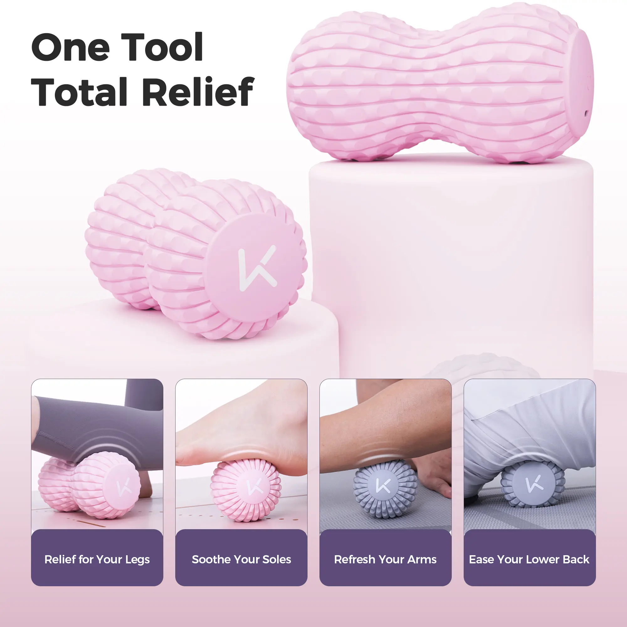 Keep Electric Peanut Fascia Ball, 3-Speed Vibrating Massage Roller, Deep  Tissue Muscle Relief for Neck Back Shoulder, Portable Silicone Trigger  Point Massager for Office Gym Home,SummerVibes
