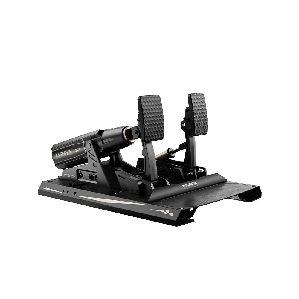 MOZA mBooster Active Racing Pedal Set - Includes CRP2 Throttle, Force Feedback, Sim Racing Compatibility, Gear Shift Support, Software Config Functionality