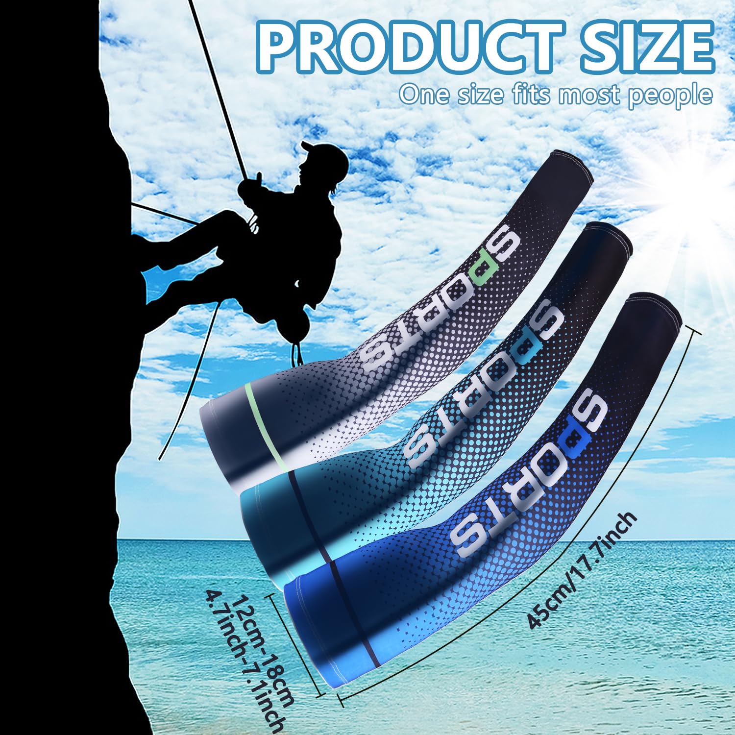 5 Pairs Sun Protection UV Arm Sleeves Cooling Anti Slip Compression Sleeves Sports Polyester Cycling Covers for Active Use