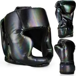 Boxing Headgear and Gloves Set for Kids 6oz Boxing Gloves and Wrestling Headgear Sparring Equipment for Boxing Kickboxing Muay Thai BJJ Karate Training upgrade new