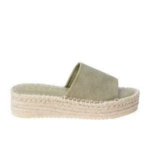 BEACH by Matisse Womens Skylar Espadrille Platform Slide Casual Sandals Casual Mid Heel 2-3" - Green