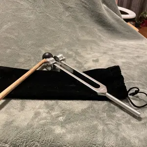 128 Hz Tuning Fork, Portable Tuning Fork with Storage Bag, Professional Musical Instrument for Home, School and Office Use
