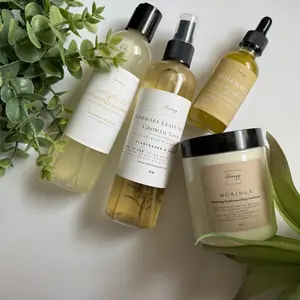 Hair Food Bundle - Eucalyptus Mint Hydrating Shampoo, Moringa Deep Conditioner, Rosemary Hair Growth Oil, Rosemary Leave-in Hair Growth Tonic