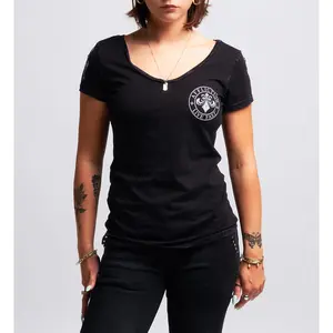 Affliction Women's T-shirt V Neck Simulation