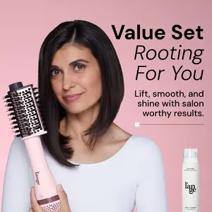 L'ANGE HAIR -  L’ange Rooting For You Value Set - Le Volume Eleve 65MM 2-in-1 Titanium Brush Dryer, Glass Hair Thermal Blowout Primer Blowdryer
