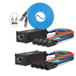 Lyxpro Pair of Audio Snake 4-Channel XLR 3 Pin XLR to RJ45 Ethercon) with LyxPro 20 Feet CAT6 Shielded Ethercon RJ45 for Audio, Sound and Lighting Cable