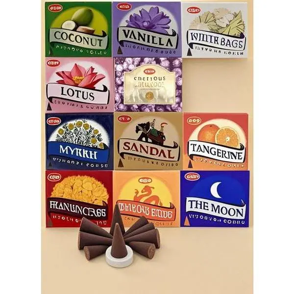 12 Assorted Aromatherapy Cones - Natural Scented Incense - 120 Pack for Relaxation - Handcrafted Long-Lasting Fragrance - Premium Quality for Home & Meditation Perfume