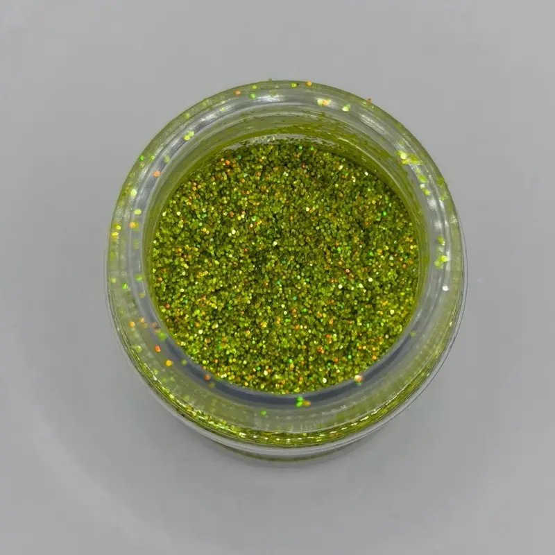 Pickle Juice Fine Glitter | Neon Green Holographic Fluorescent | UV Reactive, High Temp & Solvent Resistant Glitter