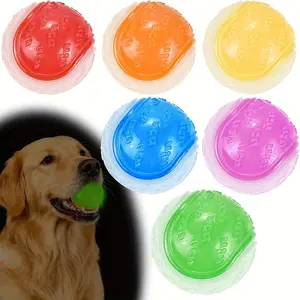 SHARLOVY Glow-in-the-Dark Dog Ball: 2.5” Squeaky Rubber Fetch Toy for Night Play, Durable Chew Toy for Small/Medium Dogs