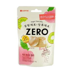 LOTTE Zero Sugar Peach & Kiwi Gummy Candy 52g - Low Calorie Korean Fruit Snack