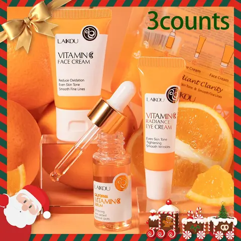 Vitamin C Comfort Skin Care Kit, Including Serum & Eye Cream & Face Cream, Hydrating Nourishing Skincare Kit For Women & Men, Summer Gift Moisturize, Ultimate Glow Kit, Hydrating Set, Glowing Skin Set