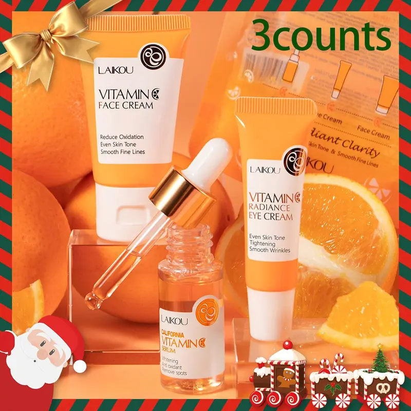 Vitamin C Comfort Skin Care Kit, Including Serum & Eye Cream & Face Cream, Hydrating Nourishing Skincare Kit For Women & Men, Summer Gift Moisturize, Ultimate Glow Kit, Hydrating Set, Glowing Skin Set