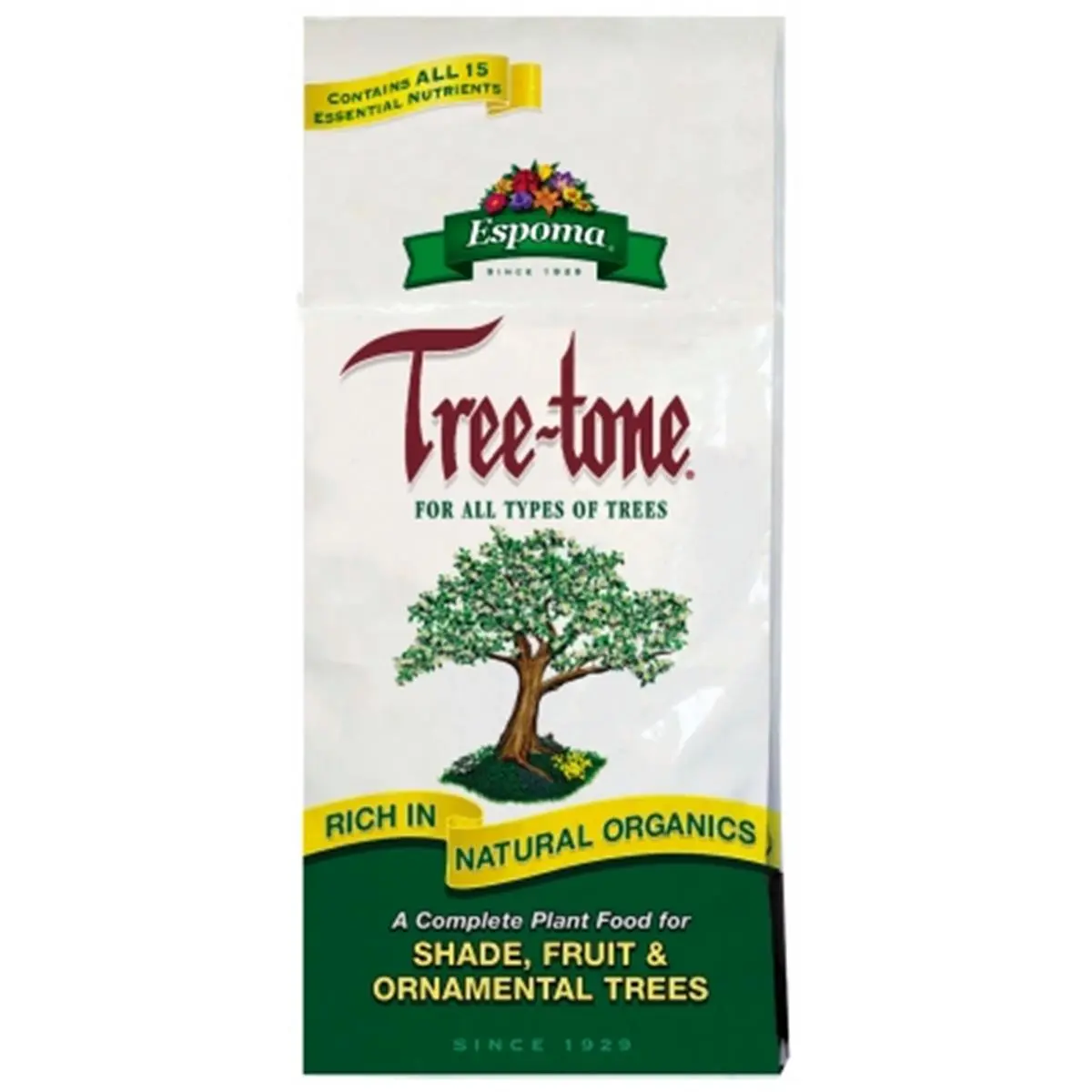 Espoma Tree-Tone Organic All-Purpose Fertilizer Blend - 4 Lbs Slow-Release Garden Tree Plant Food with Soil Activators, 6-3-2 NPK Ratio, 15 Essential Nutrients, No Sludge, Soil Activation, Long Lasting