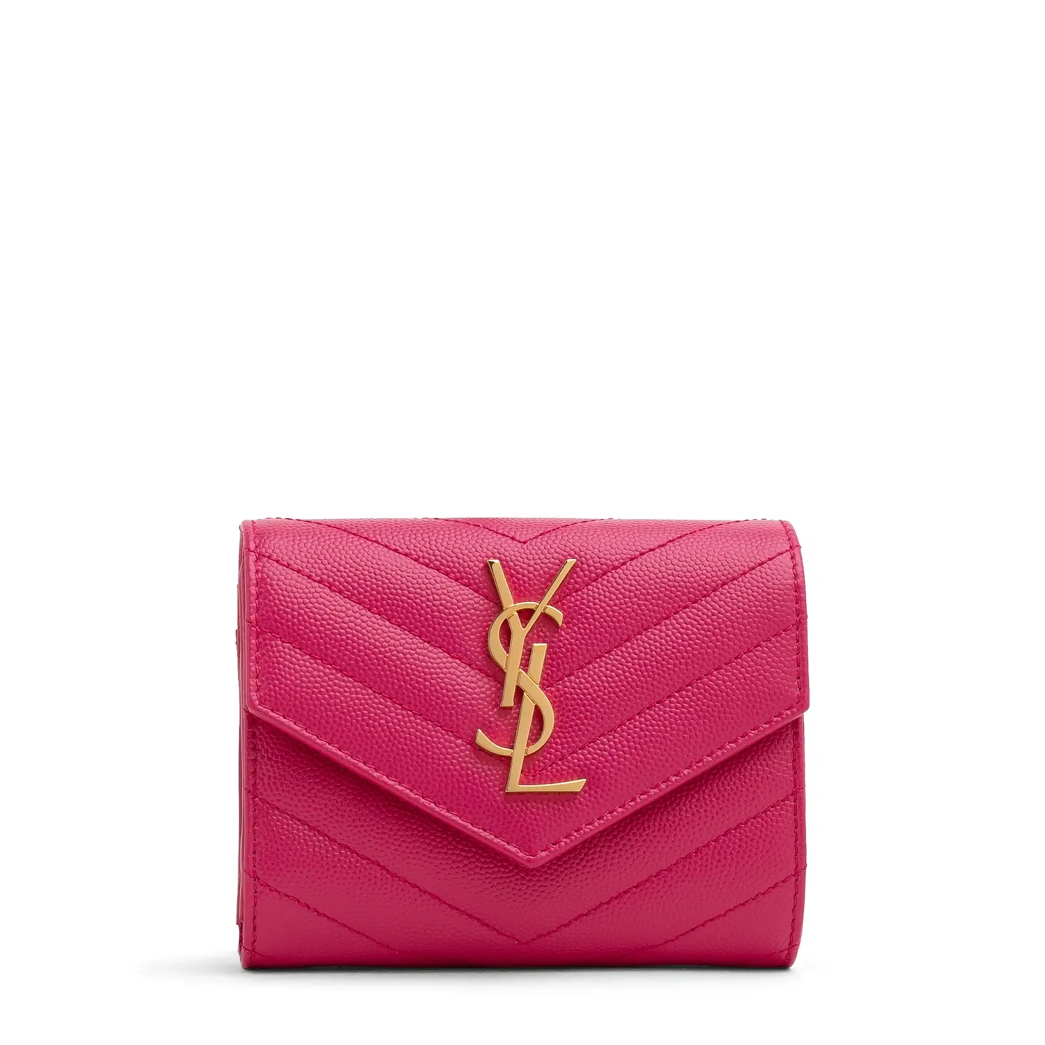 Pre-owned Yves Saint Laurent Leather Clutches & Wristlets YSL Monogram tri fold wallet 4000025649914