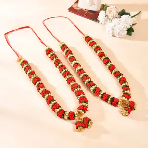 Elegant Red Rose Varmala Garland | Velvet Wedding Garland for Brides & Grooms, Pooja & Diwali Decor | Cherished Gift 🎉