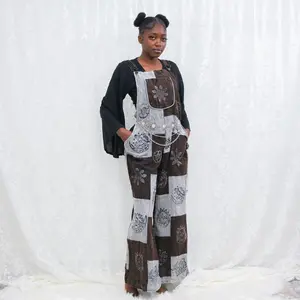 Cotton Patchwork Wide Leg Jumpsuit, Bell Bottom Overalls, Gothic Fashion, Bib Dungarees, Free Spirit Style, Hippie Style, Romper with Pocket, Unisex Handmade Jumpsuit, Free Spirit Style