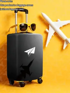 Paper Plane Print Suitcase Cover, Durable Thick Fabric, Fits 20-28 Inch Luggage, Travel Essential, All Seasons, Casual Style