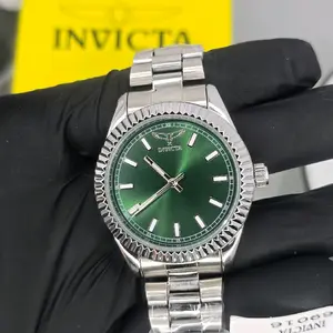 Invicta Specialty Men's 40mm Metal Steel Green Dial Trendy Watch Quartz Watch, waterproof, light watch, stainless steel