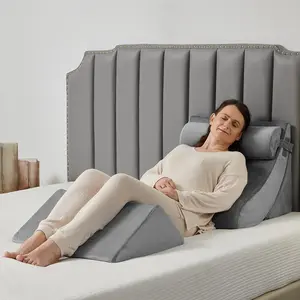 Axelrod 4PCS Orthopedic Bed Wedge Pillow Set, Post Surgery Foam for Back, Neck and Leg Pain Relief Comfortable & Adjustable Ortho Pillows- Anti Snoring, Heartburn