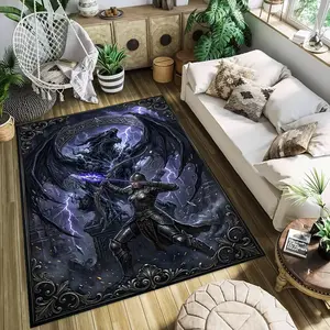 Dark Night Dragon Knight Stylish and creative printed rugs, hallway/balcony rugs, bathroom/entrance doormats, home décor, living room/bedside rugs, Halloween/Christmas/birthday gifts.