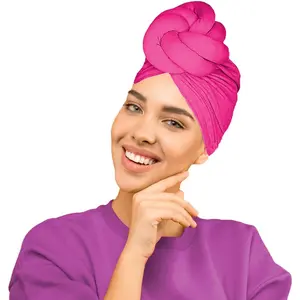 Women Turbans and Head Wraps, Women  Turban Flower Knot Pre-Tied Bonnet Beanie Cap Headwrap