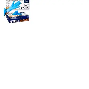 Nitrile Latex-Free Disposable Gloves Blue Size Large Box of 100 Exam Gloves for Everyday Use
