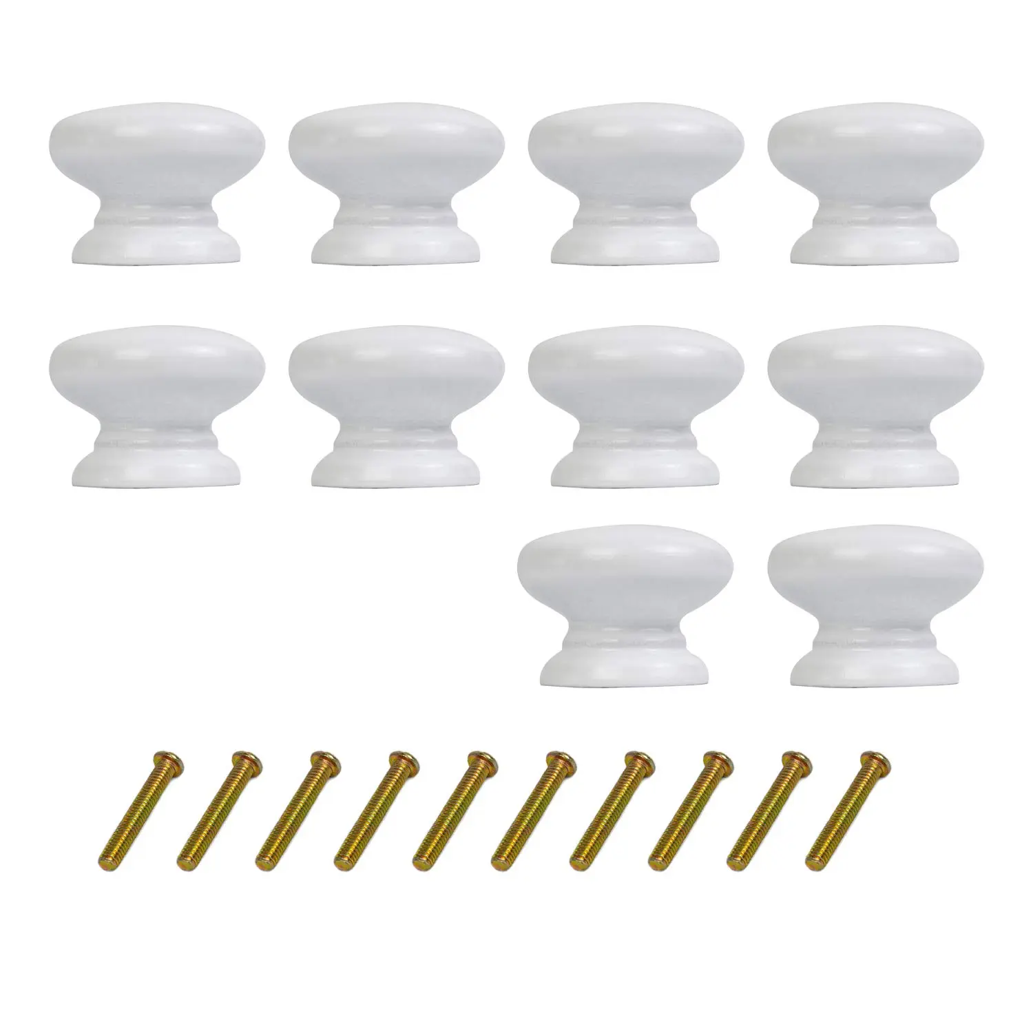 10PCS Drawer Knob Pull Handle Wooden Kitchen Cabinet Knobs Mushroom Shape with Screws for Home Office Cupboard Dresser DIY