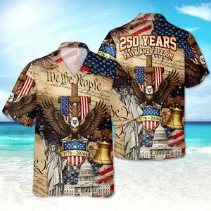 We The People 250 Years Faith and Freedom Hawaiian Shirt, USA 250th Anniversary Hawaiian Shirt, Patriotic Shirt, 1776-2026 Beach Shirt#TikTokMadeMeBuyIt#AmericanStyle#250Years#Casual Outfit#TrendyTee