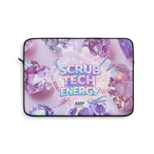 Scrub Tech Energy Laptop Sleeve | Pastel Nurse Medical Theme