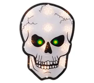 Northlight Holographic Halloween Skull Window Decor 12"