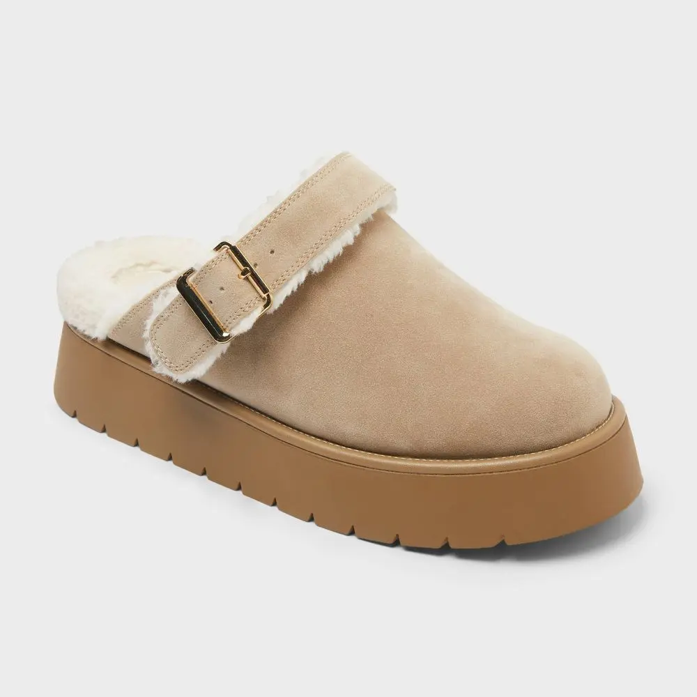Wild Fable Women's Freda Convertible Clog House Slippers - Tan Wild Fable Women's Freda Convertible Clog House Slippers - Tan