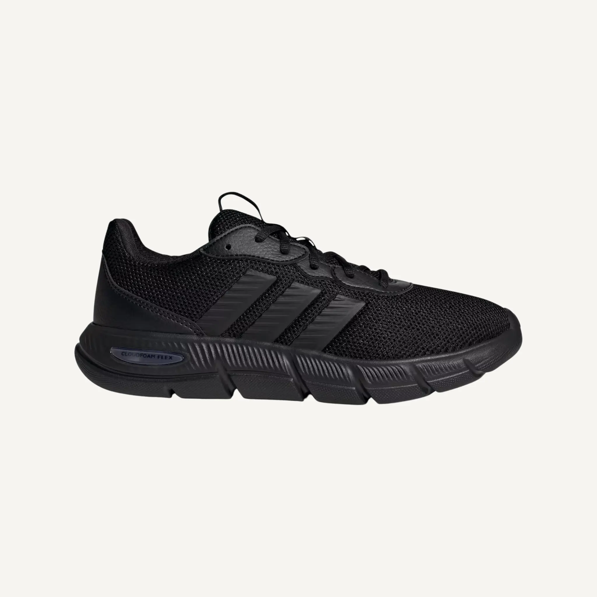 Adidas Women's Black Stripes Cloudfoam Flex Laces Sneakers - Casual, Flexible, Supportive Medial Arch, Ideal for Commutes, HQ4961