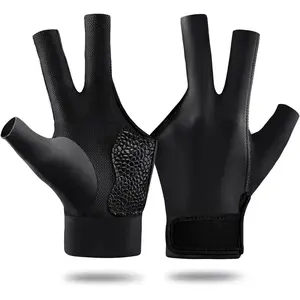 Billiard Pool Glove for Left Hand 3 Finger, Durable Double Stitching, Snooker Cue  Glove Adjustable Popular Sizes for Men & Women
