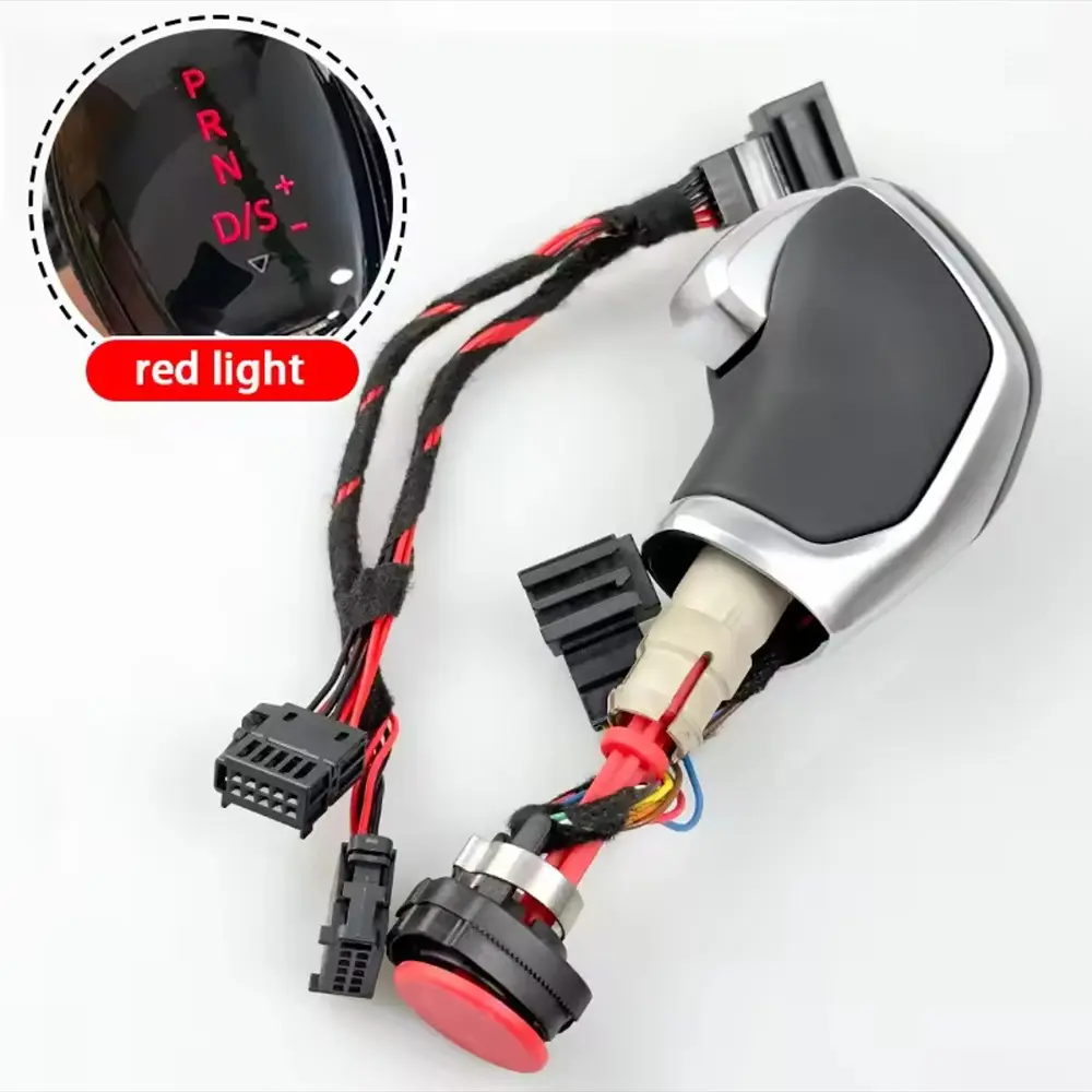 Matte silver flat leather-red light