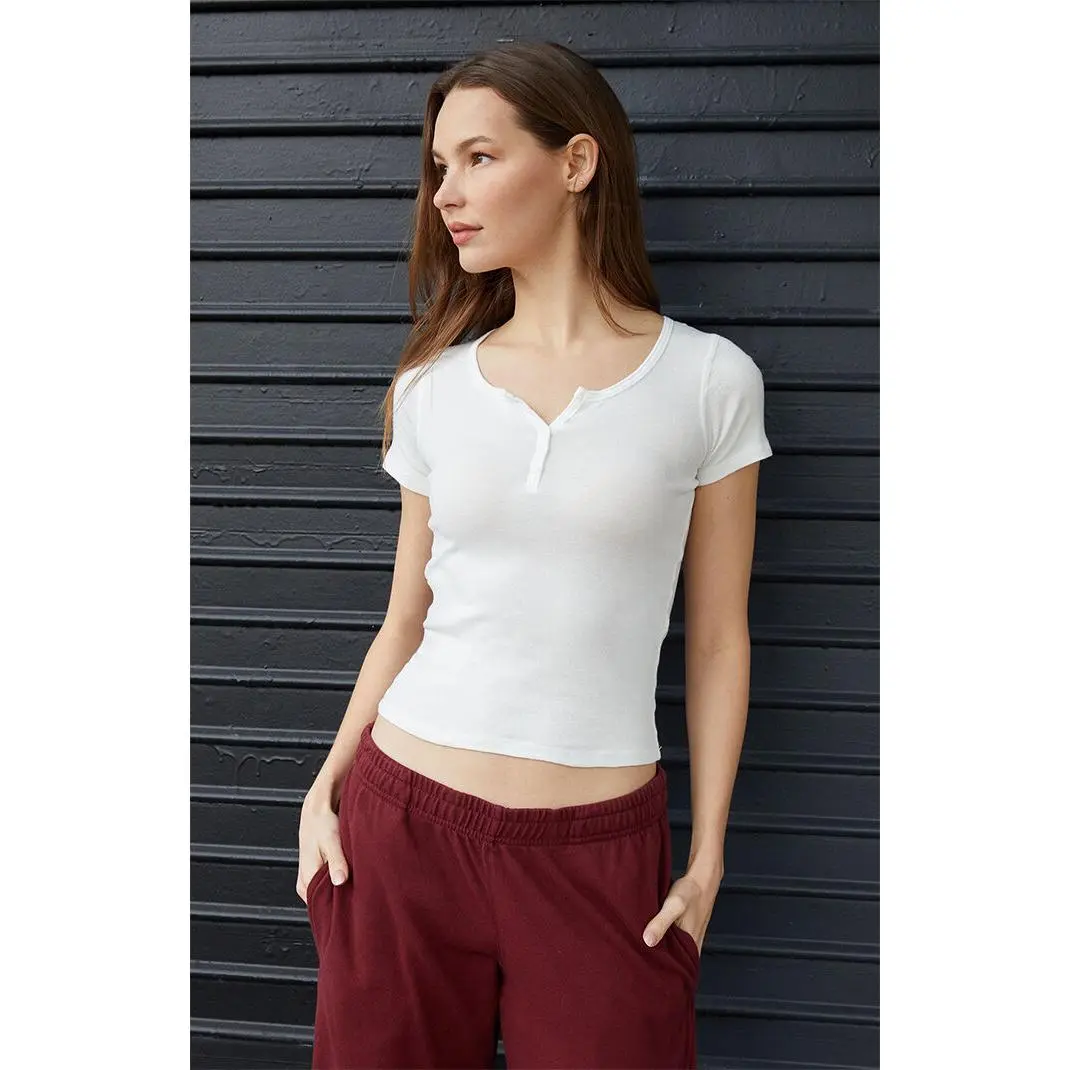 John Galt Women's White Zelly Short Sleeve Top