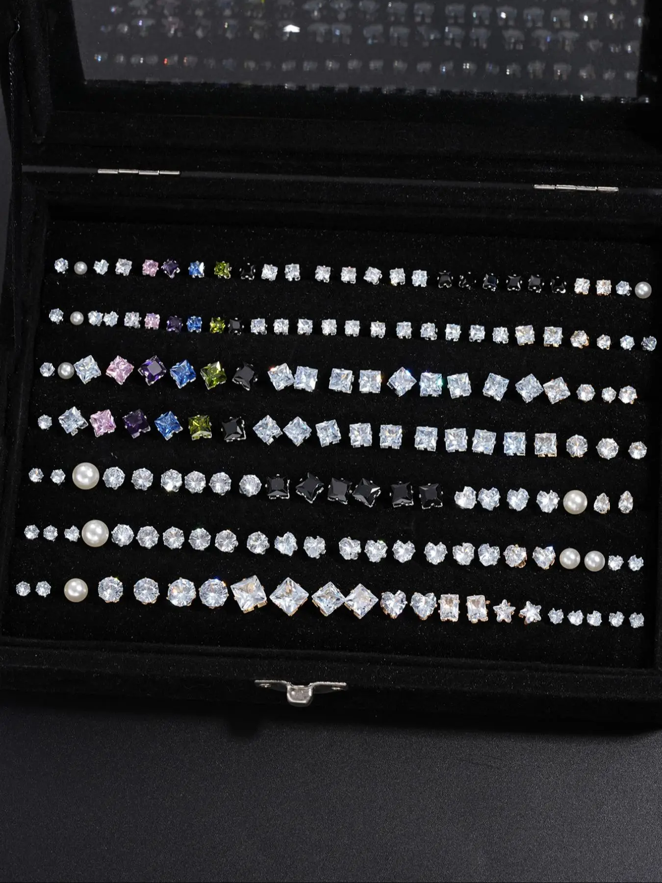 Artificial Zircon Decor Earrings Set, Mixed Color Earrings for Women & Men, Fashion Jewelry for Party, Daily Decor, Trendy All-match & Exquisite Jewel