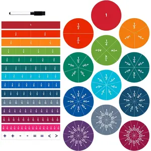 180 count Award-Winning Fraction Manipulatives - Large  Fraction Tiles and Circles  Set - Fractions for  - Hands- Montessori Math - Includes Learning Fractions eBook